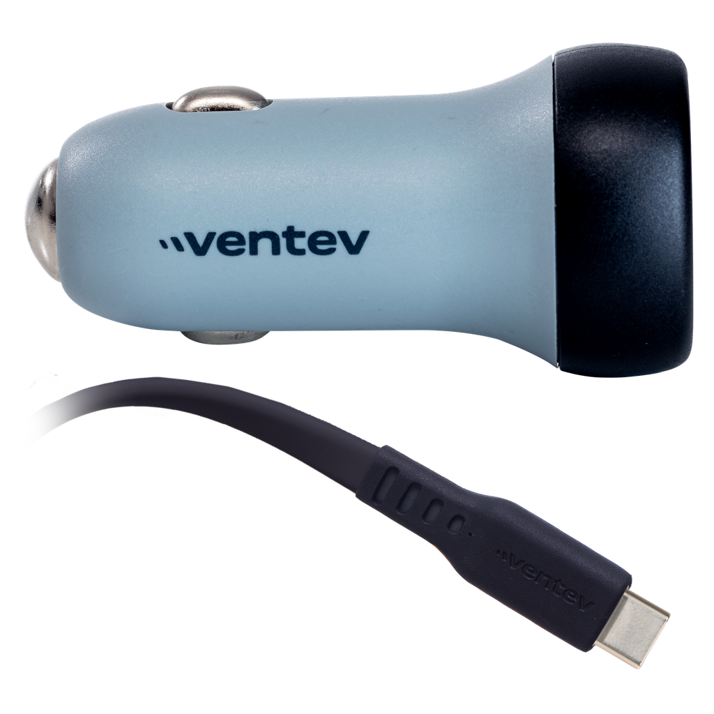Ventev - 30w Ultrafast Usb C Universal Car Charger And Usb C To Usb C Cable - Dark Gray