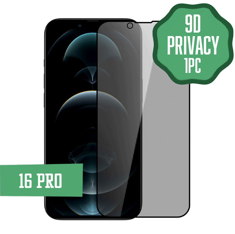 9D Privacy Tempered Glass for iPhone 16 Pro (1 Pc.)