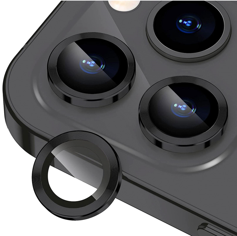Ring Camera Lens w/HD Tempered Glass  for iPhone 16 Pro / 16 Pro Max (Black) (1 Pc)