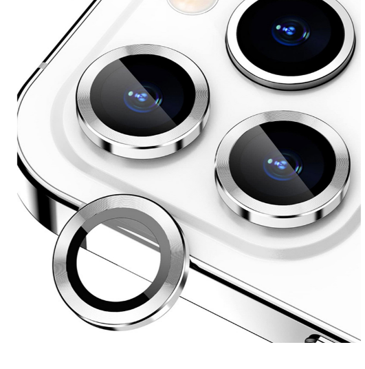 Ring Camera Lens w/HD Tempered Glass  for iPhone 16 Pro / 16 Pro Max (Silver) (1 Pc)