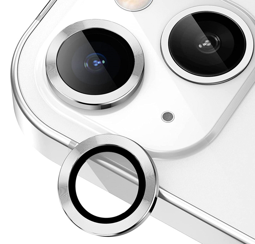 Ring Camera Lens w/HD Tempered Glass  for iPhone 16 / 16 Plus (Silver)