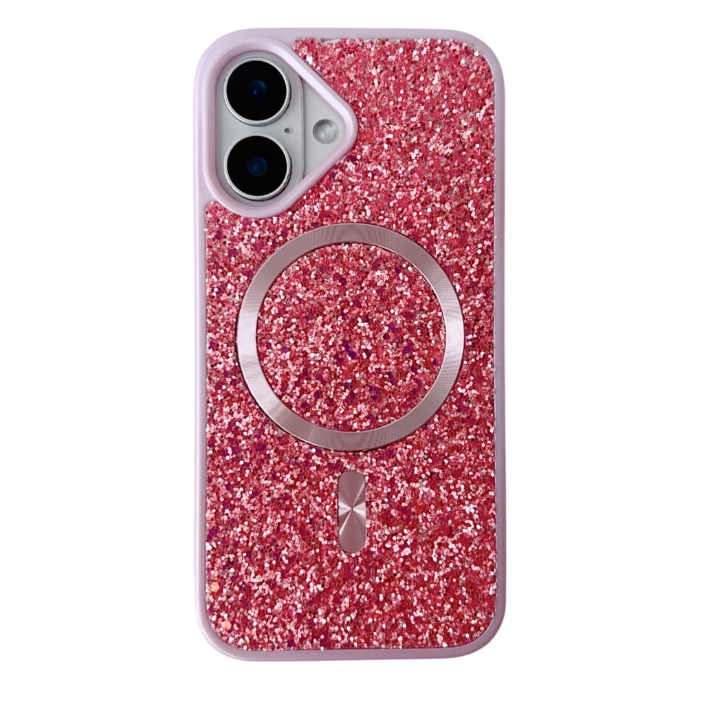 Blinged Case with Magsafe for iPhone 16 - Pink