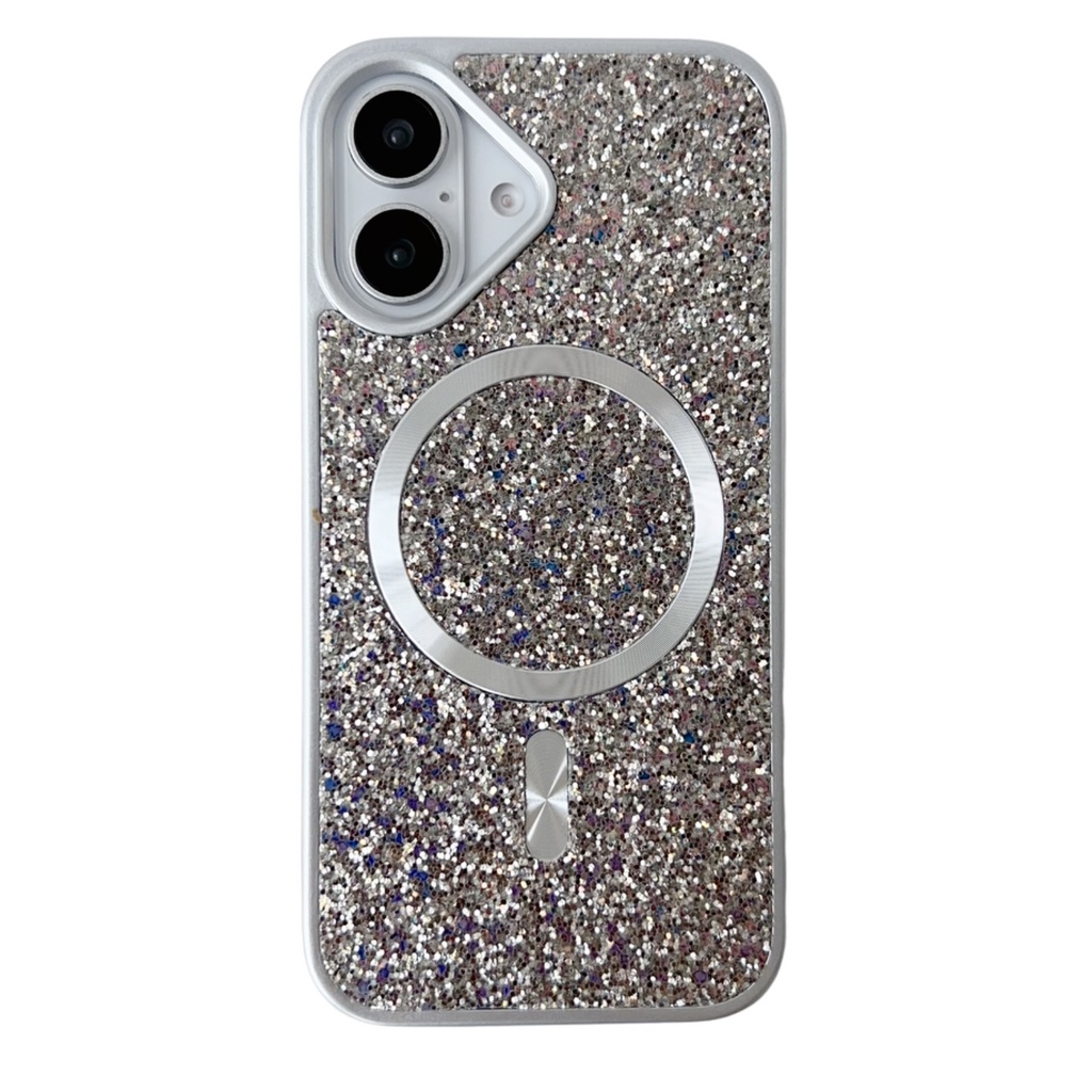 Blinged Case with Magsafe for iPhone 16 - Silver