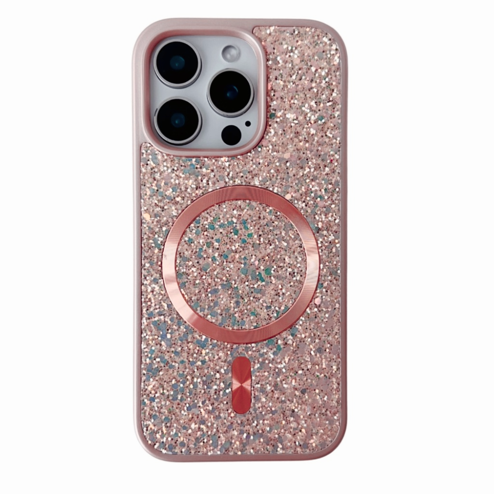 Blinged Case with Magsafe for iPhone 16 Pro Max - Rose Gold
