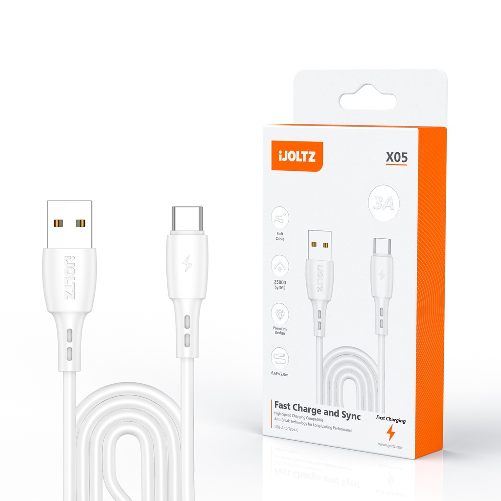 iJoltz - OD 4.0 Quick Charge (USB-C) 6.6 Ft (White)