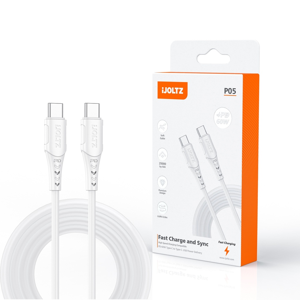 iJOLTZ - TYPE-C TO C 60W FAST CHARGE 6.6 FT
