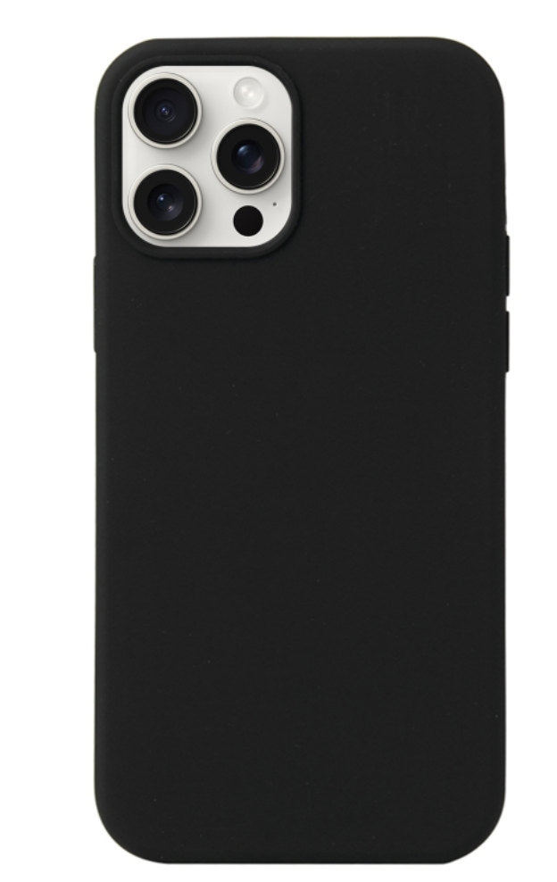 Premium Silicone Case for iPhone 16 Pro Max - Black