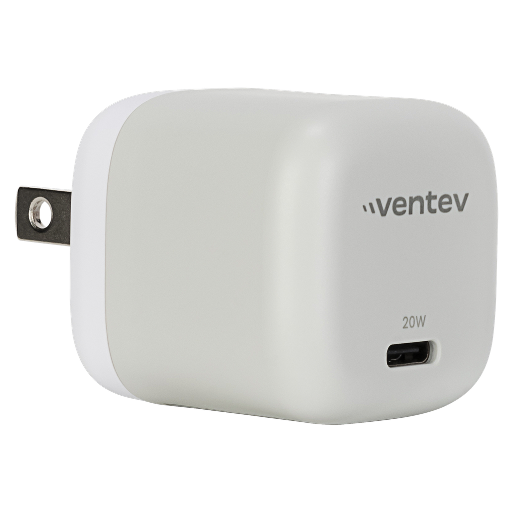Ventev - 20w Ultrafast Usb C Universal Mini Wall Charger And Usb C To Apple Lightning Cable - Gray