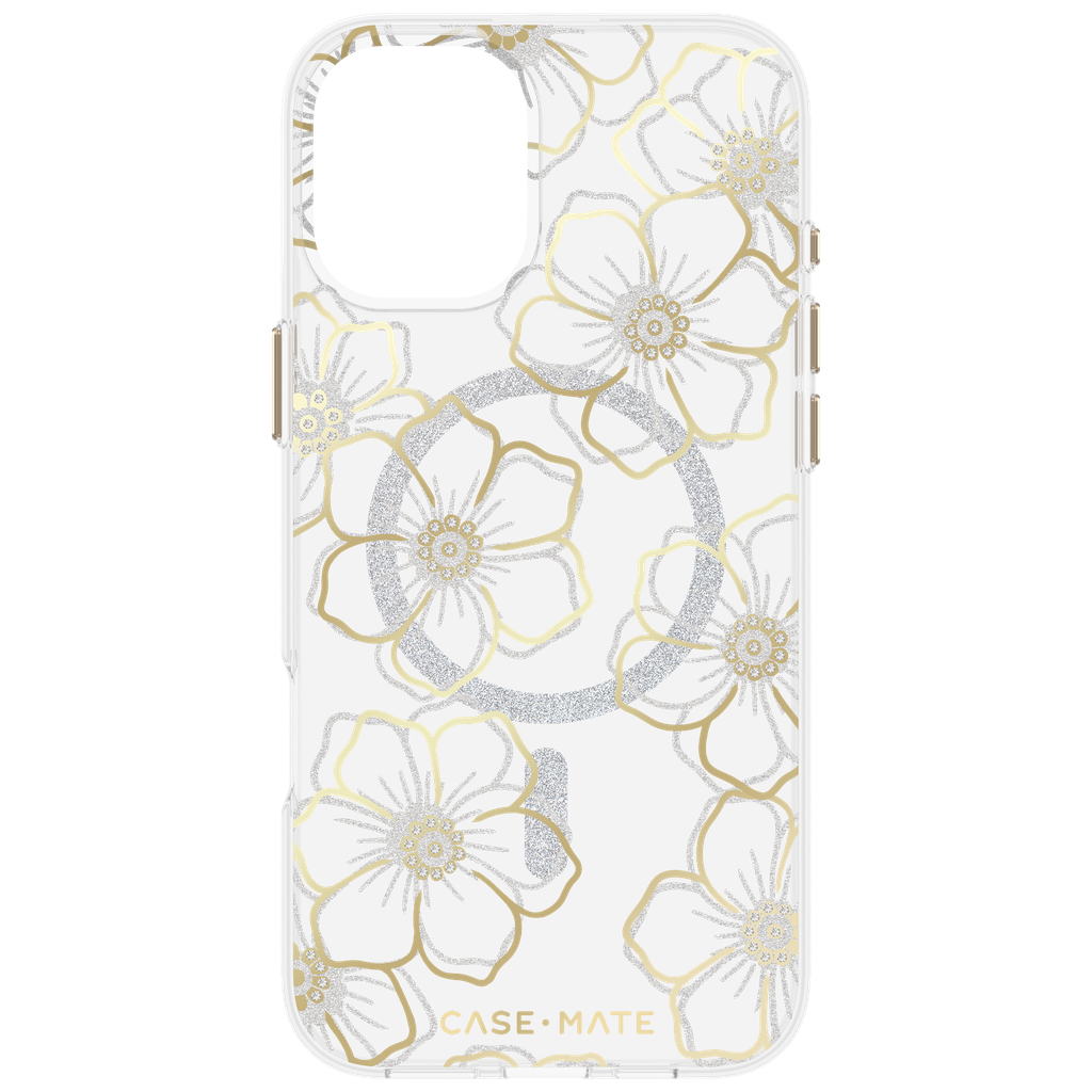Case-mate - Floral Gems Magsafe Case For Apple Iphone 16 Plus - Gold