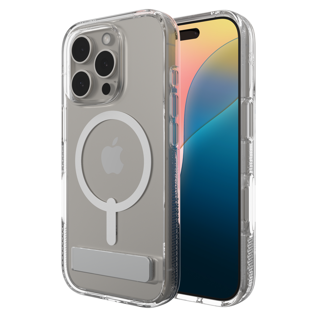 Zagg - Crystal Palace Snap Magsafe Case With Kickstand For Apple Iphone 16 Pro - Clear