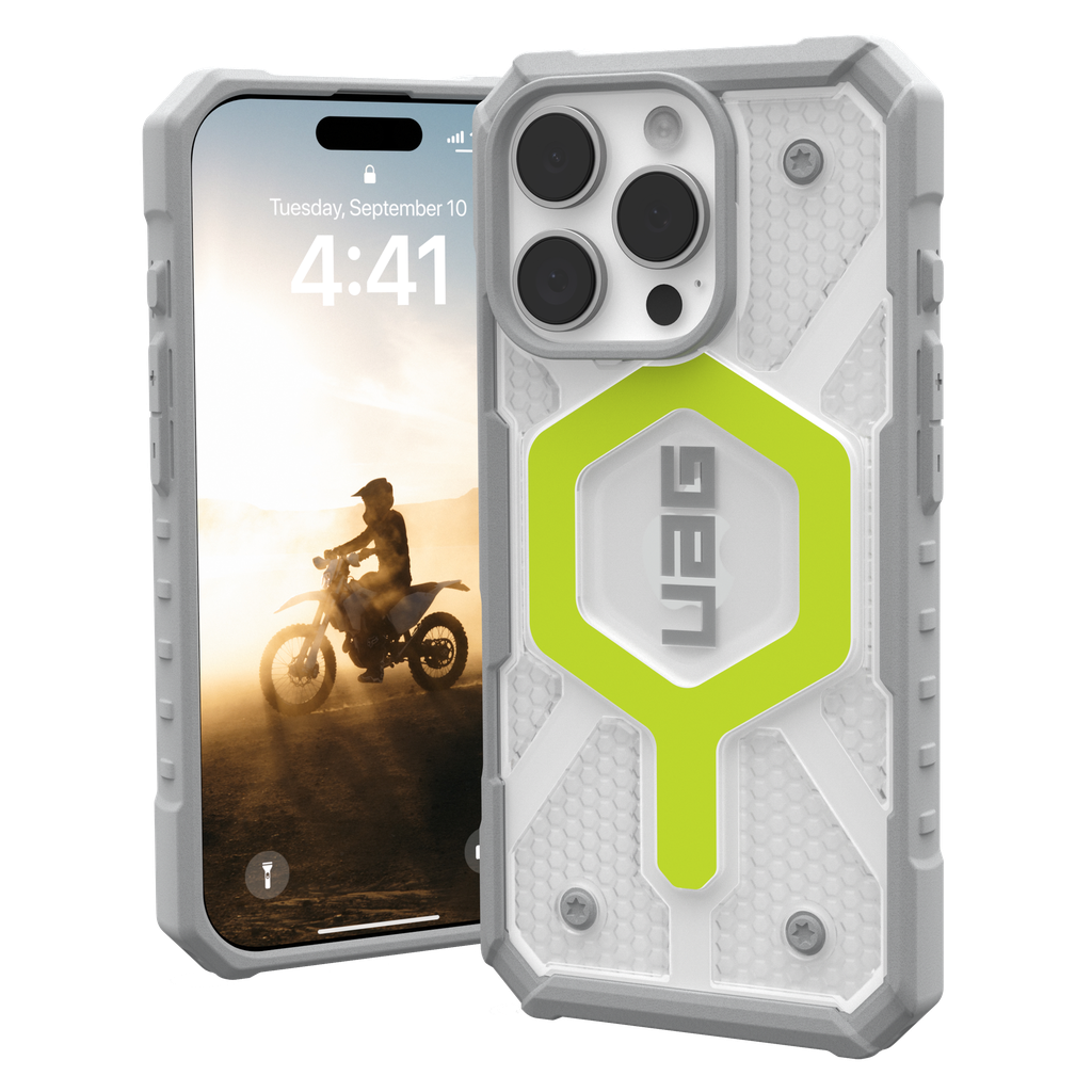 Urban Armor Gear Uag -  Pathfinder Clear Magsafe Case For Apple Iphone 16 Pro - Active Neon
