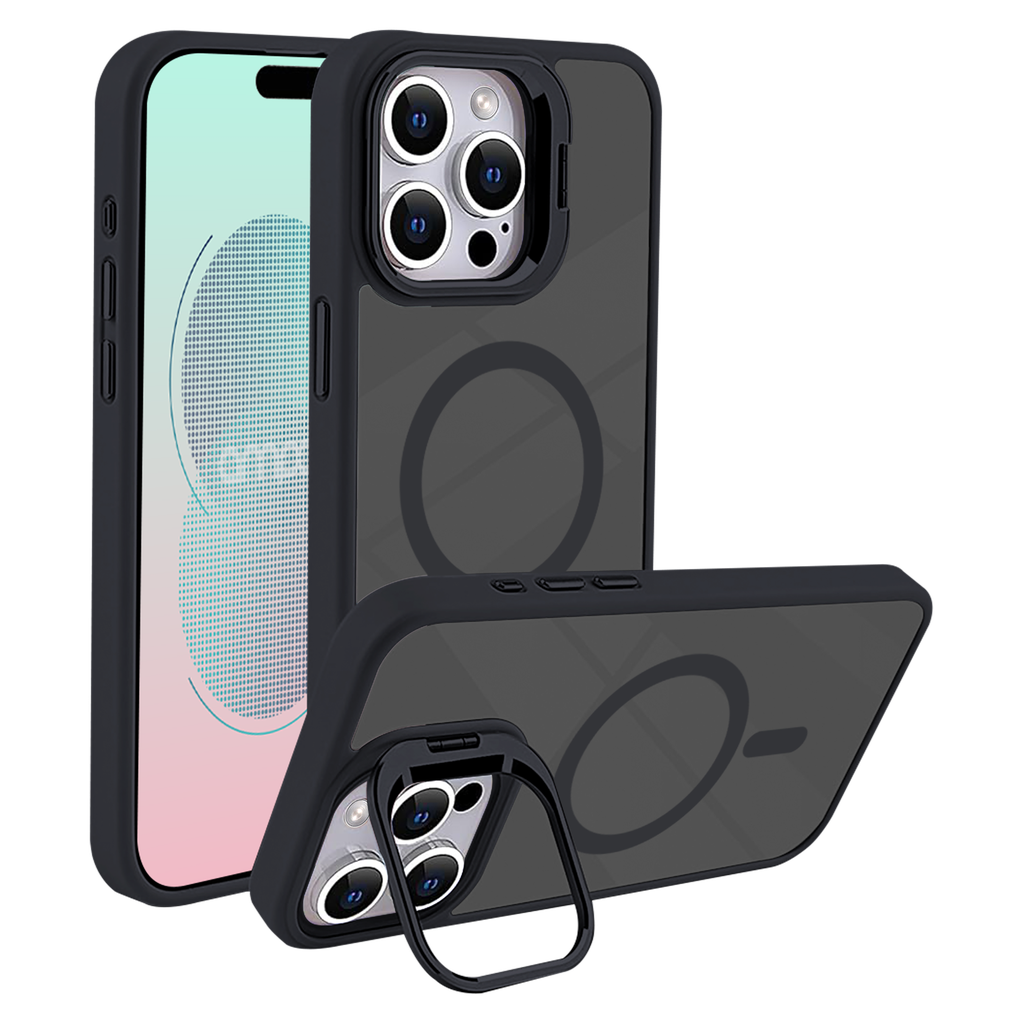 Ampd - Acrylic Smoke Camkick Magsafe Case For Apple Iphone 16 Pro Max - Black