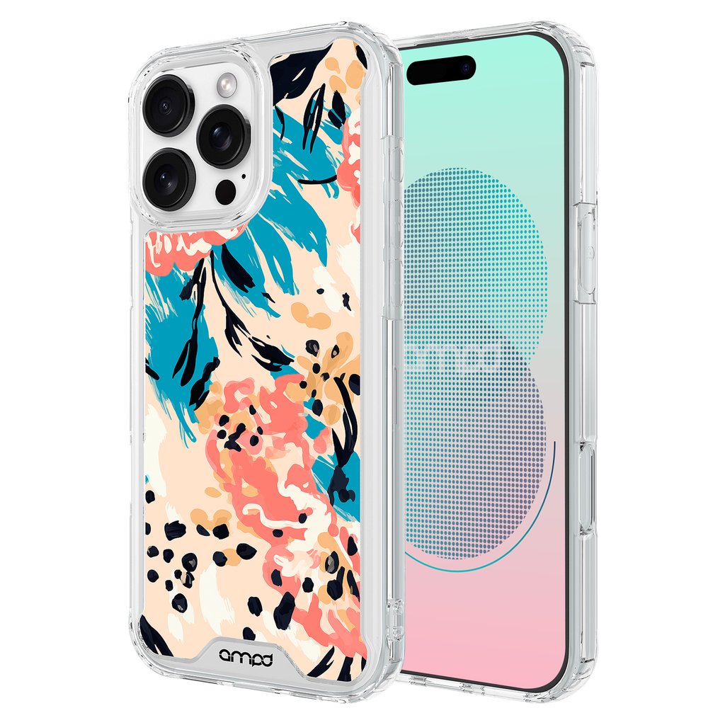 Ampd - Tpu   /   Acrylic Hd Print Magsafe Case For Apple Iphone 16 Pro Max - Blue Blossom