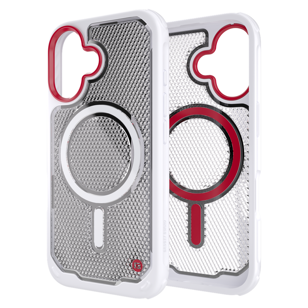 Gadget Guard - Reflector Magsafe Case With G-form Protection For Apple Iphone 16 - White