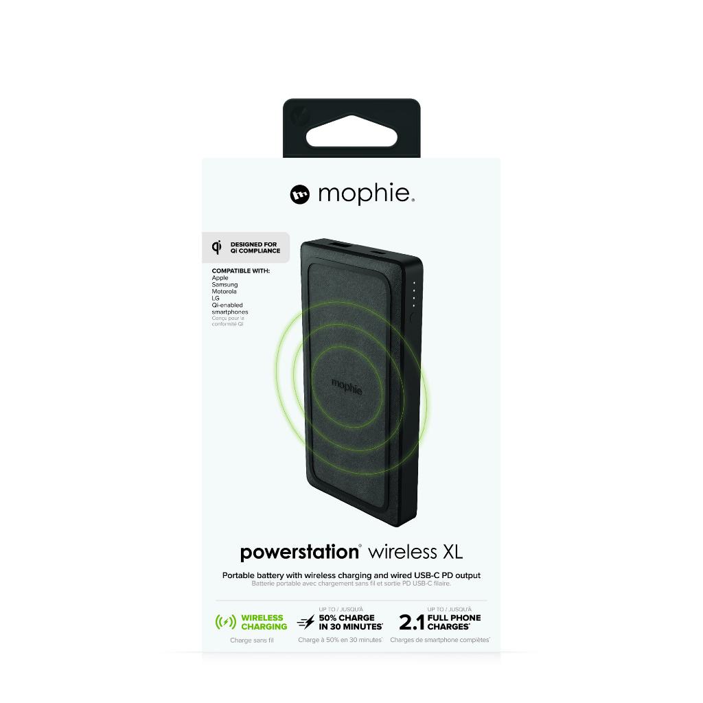 Mophie Powerstation Wireless Power Delivery (PD) XL 10K Black – Large Internal Battery with Dynamic Charging Capabilities