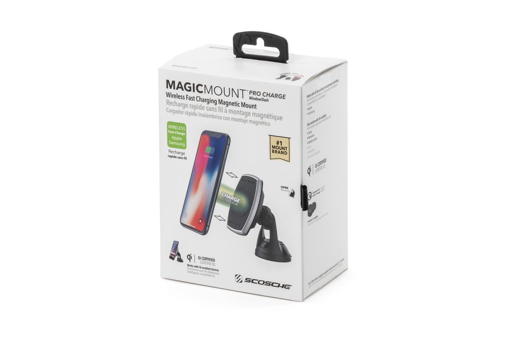 Scosche MPQ2WD-XTSP1 Magicmount Magnetic Suction and Mount Holder Charger, Phone Mount for Car, Black