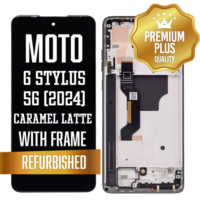OLED Assembly with Frame for Motorola Moto G Stylus 5G (XT2419 / 2024) (CARAMEL LATTE) (Premium)