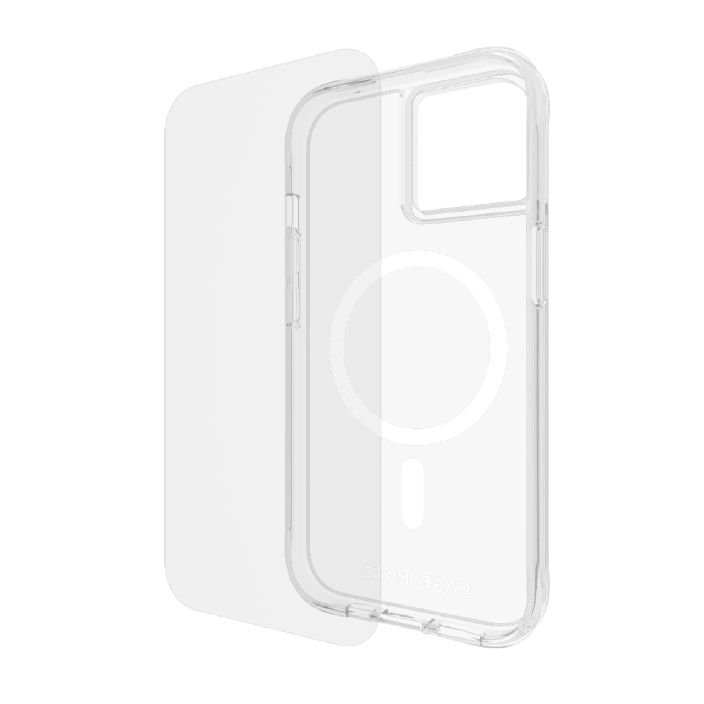 Case-mate - Protection Pack Tough Case And Glass Screen Protector For Apple Iphone 15  /  Iphone 14  /  Iphone 13 - Clear