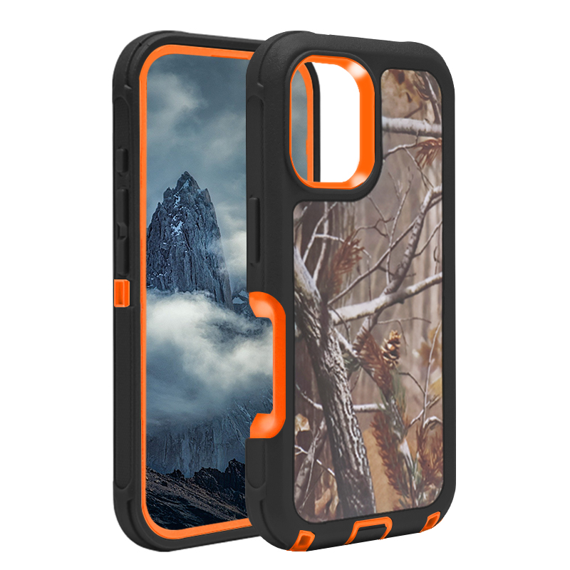 DualPro Protector Casefor iPhone 14 Pro Max - Camouflage Orange