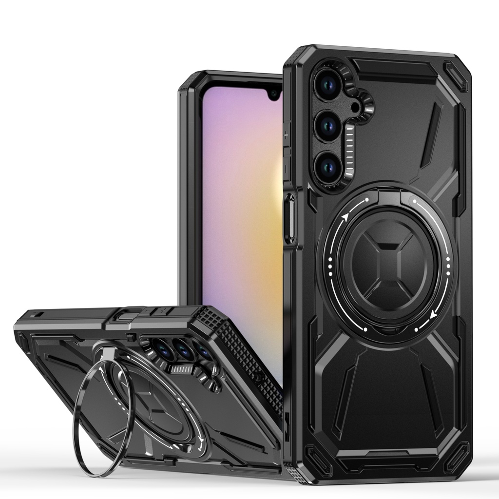 Armor Rotate Stand Case with Magsafe for Galaxy A15 - Black