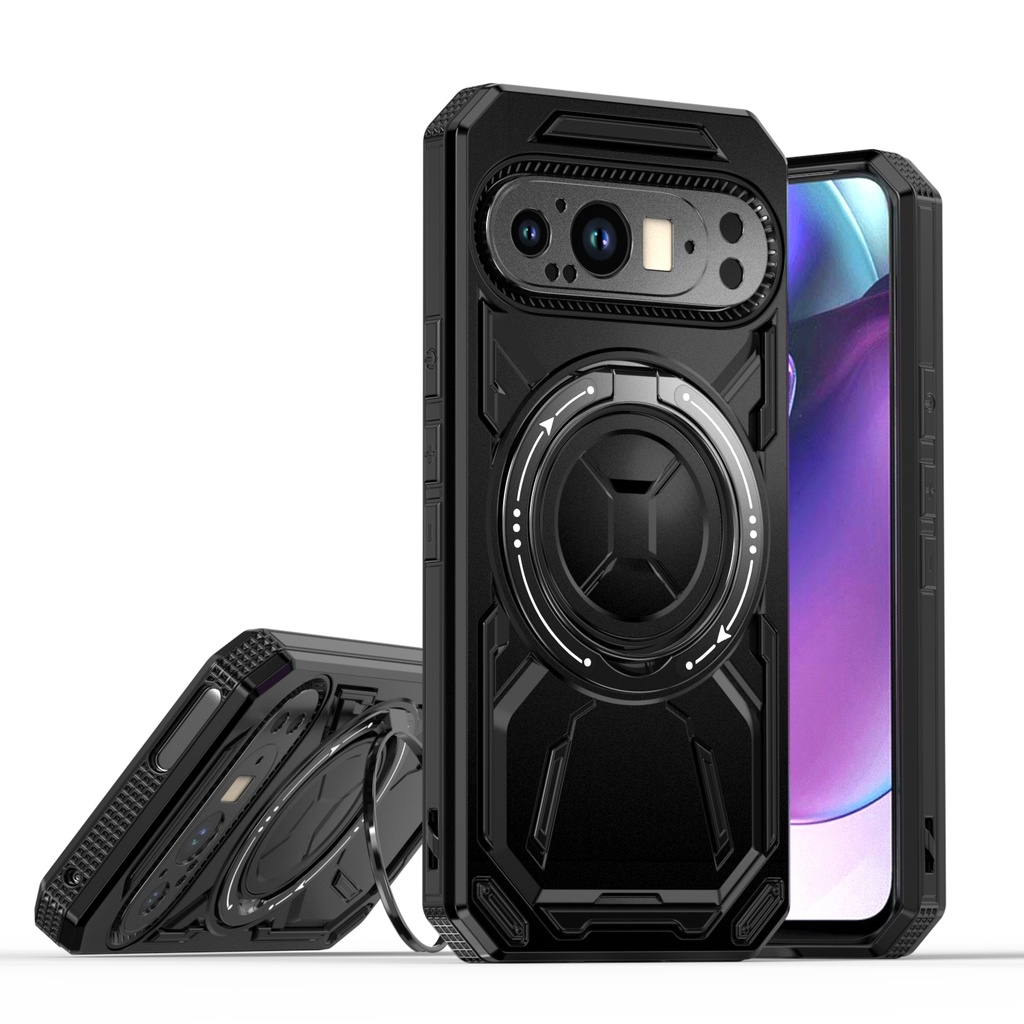 Armor Rotate Stand Case with Magsafe for Google Pixel 9 - Black