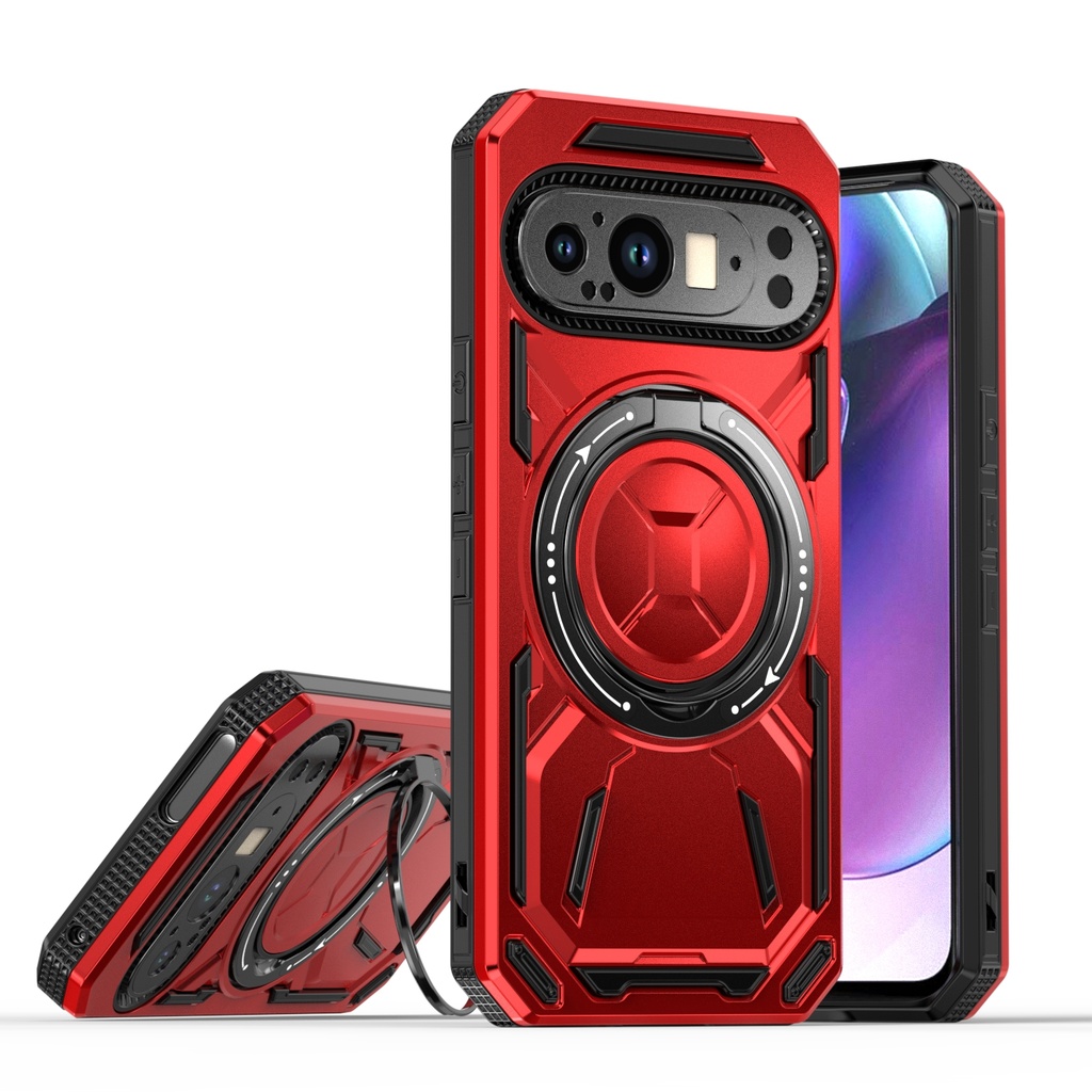 Armor Rotate Stand Case with Magsafe for Google Pixel 9 - Red