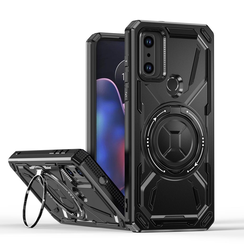 [CS-XT2165-ARSC-BK] Armor Rotate Stand Case with Magsafe for MOTO G POWER 2022 (XT2165) / G PLAY 2023 (XT2271-5) - Black