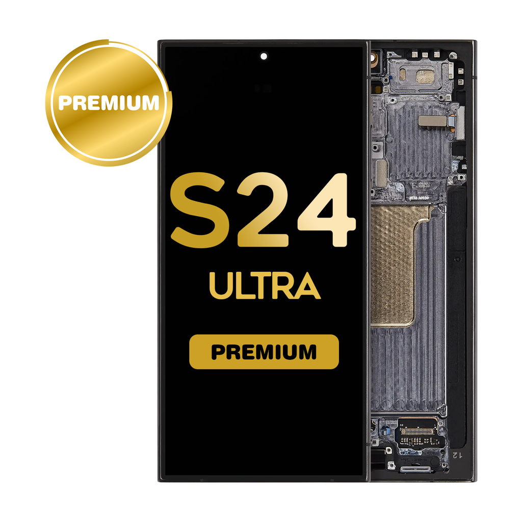 OLED Assembly for Samsung Galaxy S24 Ultra (S928) with Frame - Titanium Black (Premium)