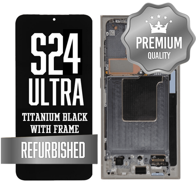 OLED Assembly for Samsung Galaxy S24 Ultra With Frame - Titanium Black (Refurbished - Premium)
