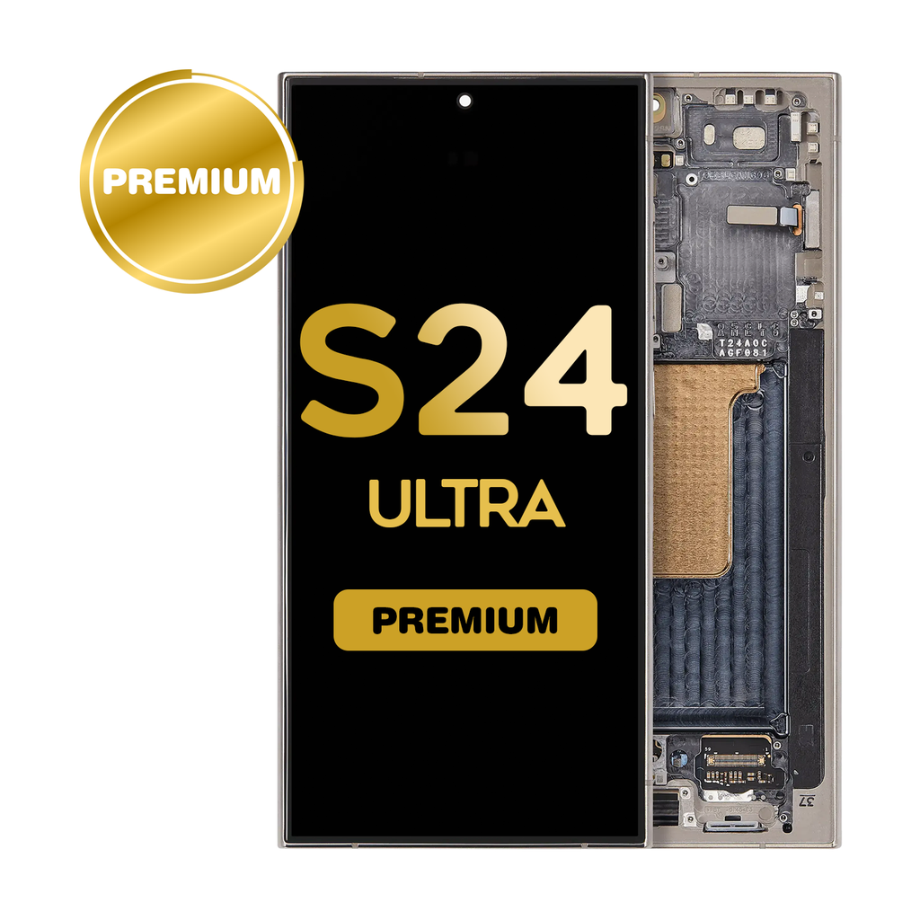 OLED Assembly for Samsung Galaxy S24 Ultra (S928) with Frame -Titanium Gray (Premium)