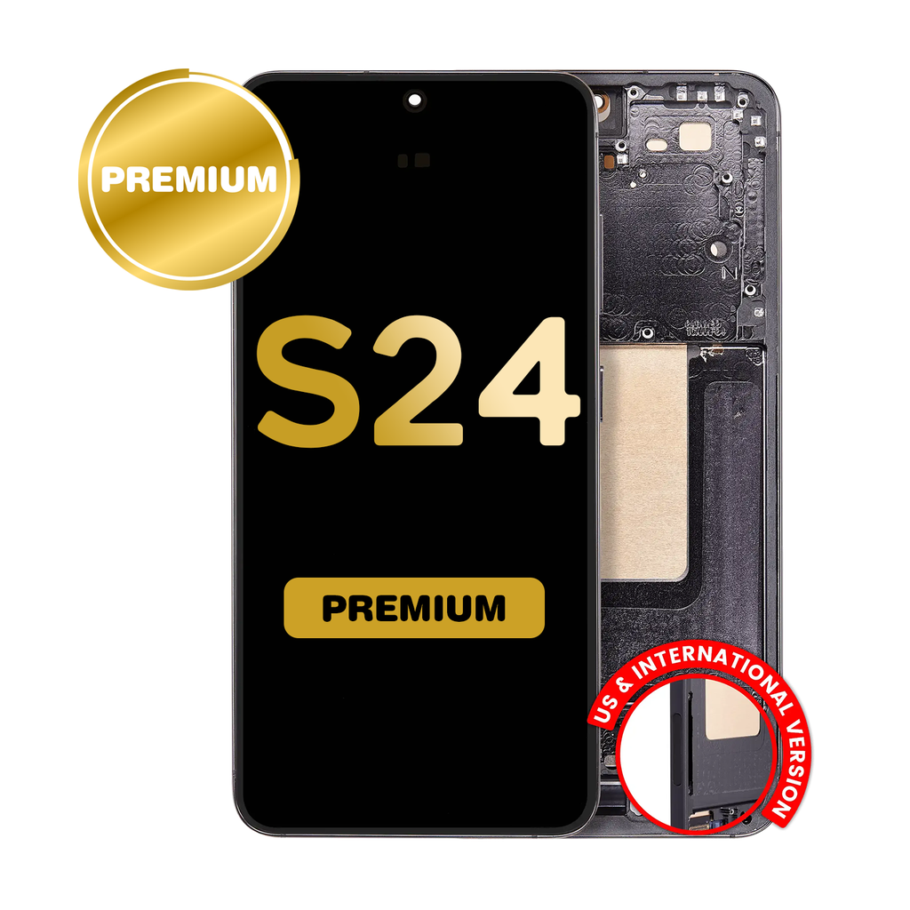 OLED Assembly for Samsung Galaxy S24 (S921) with Frame - Black (Premium)