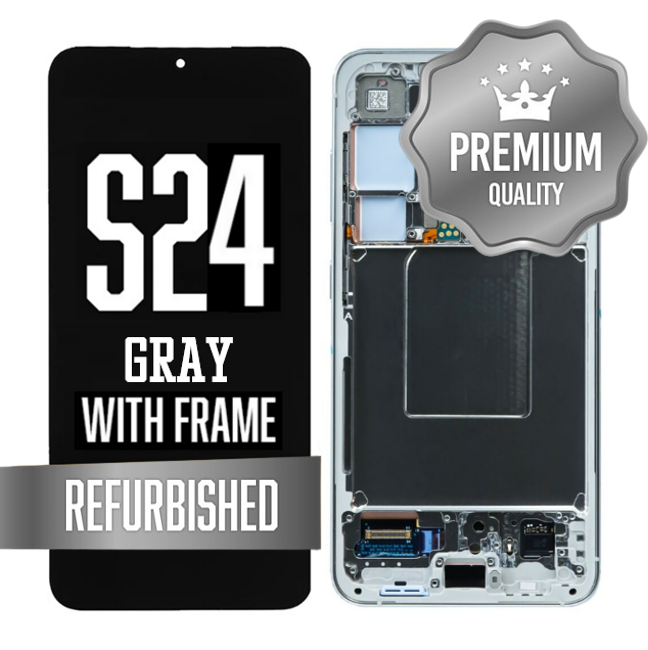 OLED Assembly for Samsung Galaxy S24 With Frame - Gray (Refurbished - Premium)