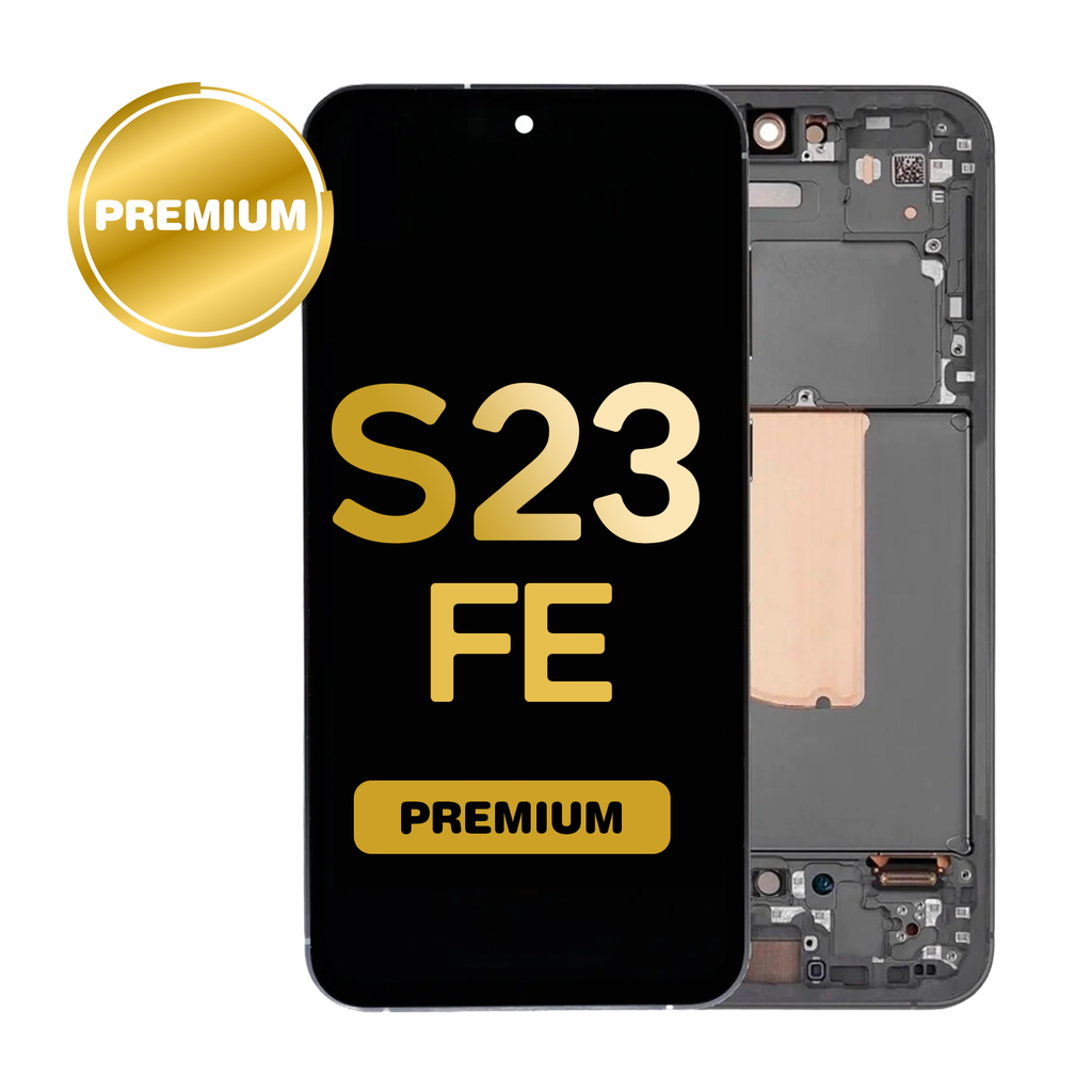 OLED Assembly for Samsung Galaxy S23 FE (S711) with Frame - Graphite/Black (Premium)