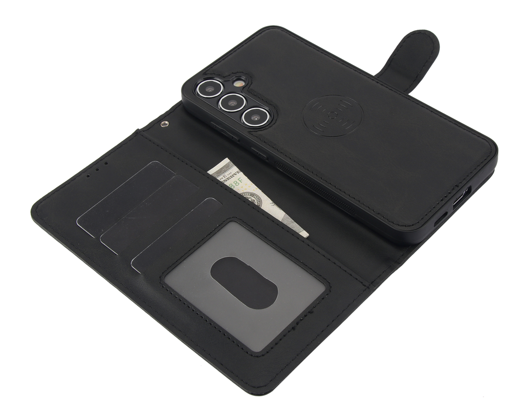Classic Magnet Wallet Case for Galaxy S25 Plus / S24 Plus - Black