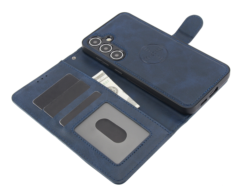 Classic Magnet Wallet Case for Galaxy S25 Plus / S24 Plus - Navy Blue