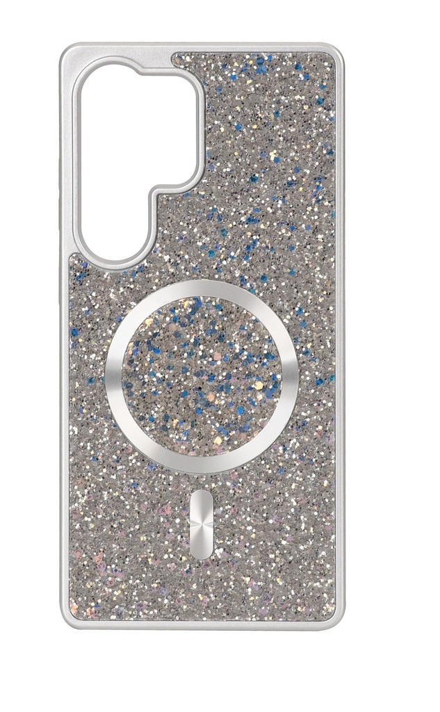 Blinged Case with Magsafe for Galaxy S25 Plus / S24 Plus - Silver