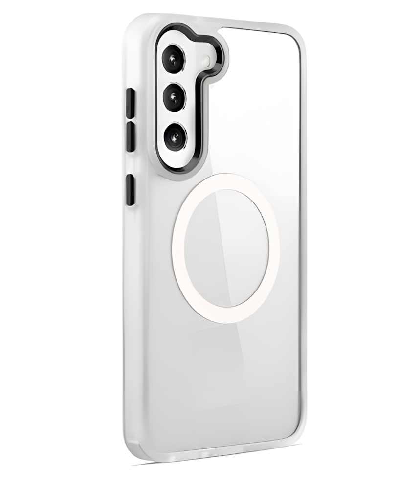 Metal Wireless Charging Case for Galaxy S25 Plus / S24 Plus - Clear