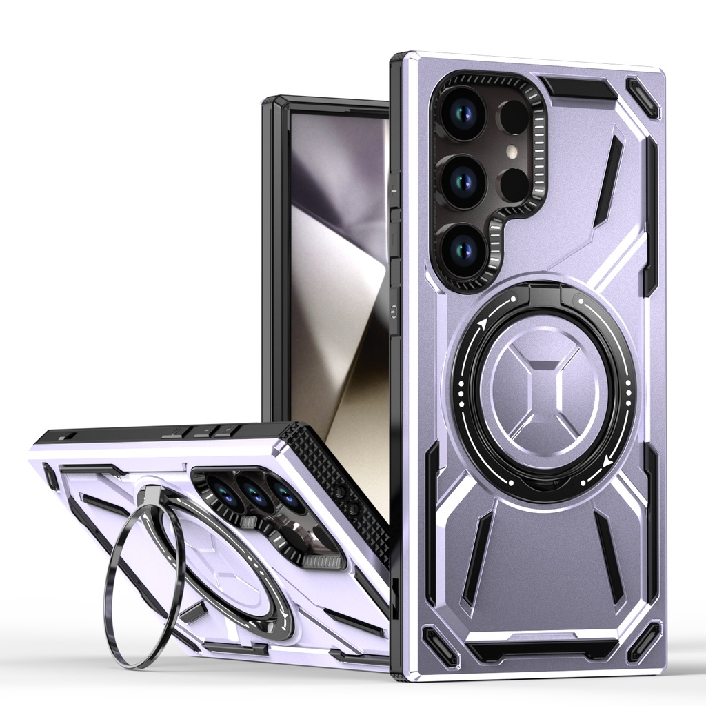 Armor Rotate Stand Case with Magsafe for Galaxy S24 / S25  Plus - Light Purple