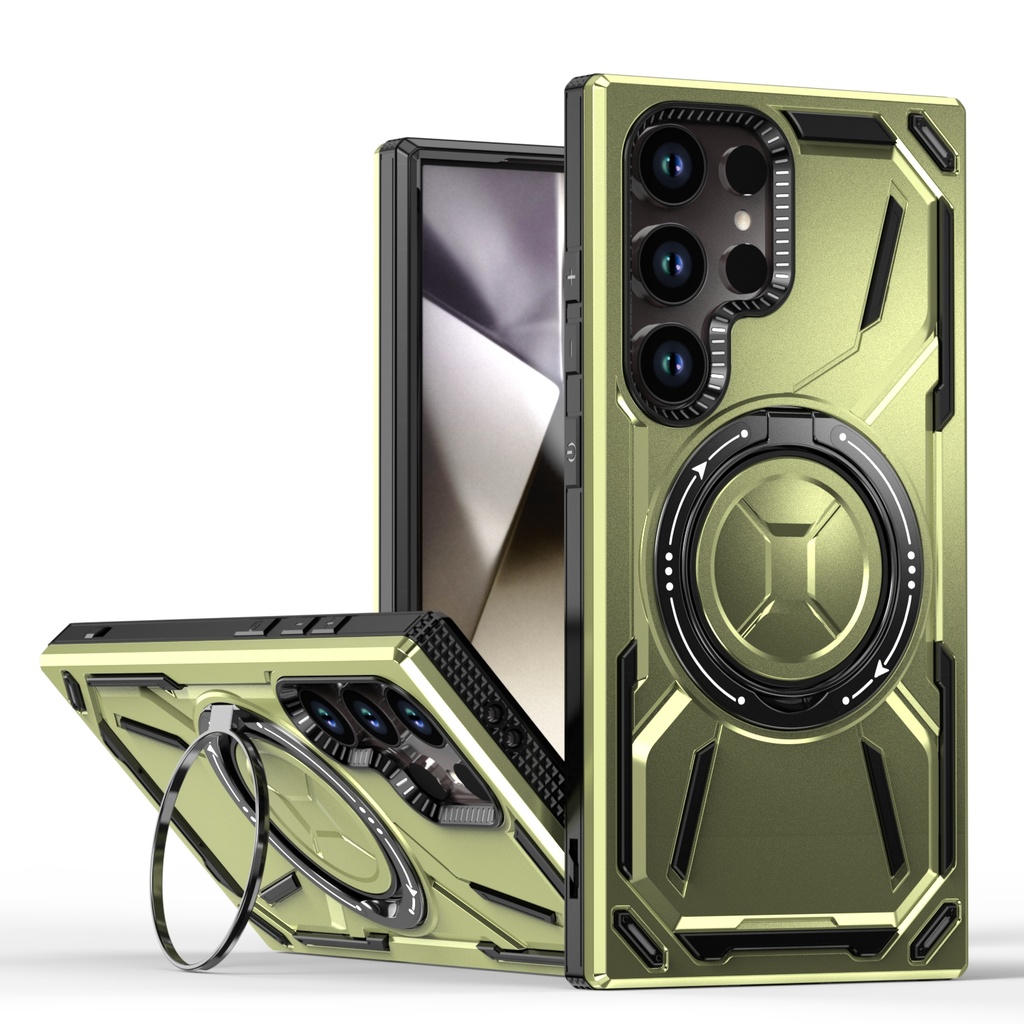 Armor Rotate Stand Case with Magsafe for Galaxy S25  Ultra- Army Green