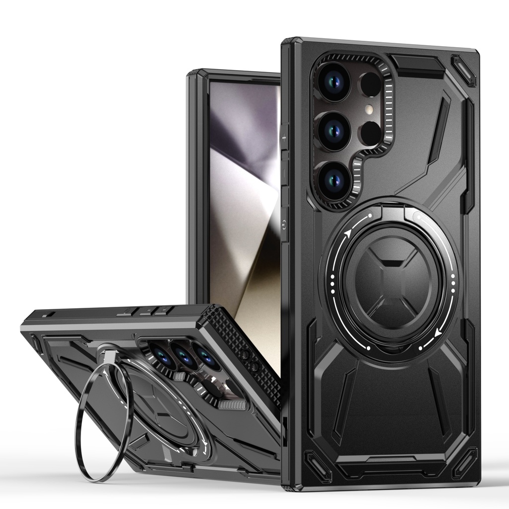 Armor Rotate Stand Case with Magsafe for Galaxy S25  Ultra- Black