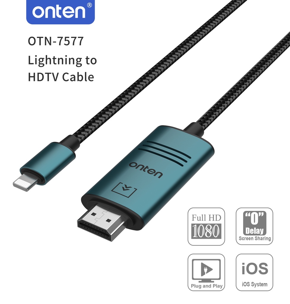 Onten 7577 USB-L to HDMI Cable (1080P) (Green)