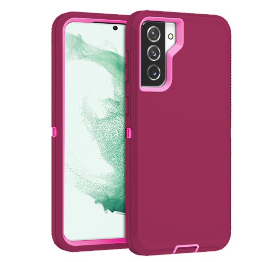 DualPro Protector Case for Galaxy S22 Ultra - Burgundy & Light Pink