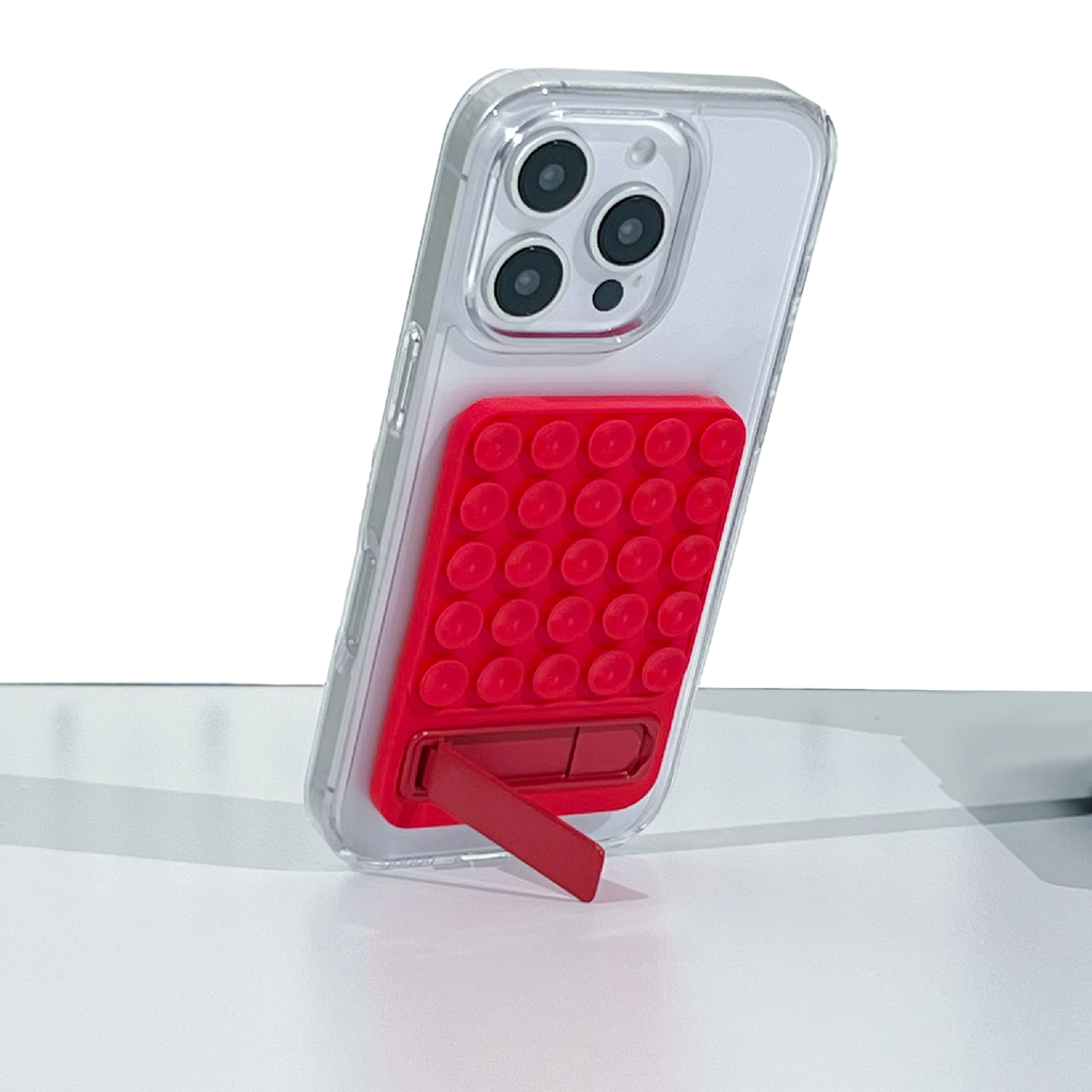 Octogrip Silicone Suction Grip Bracket (Phone Adhesive Mount) - Red