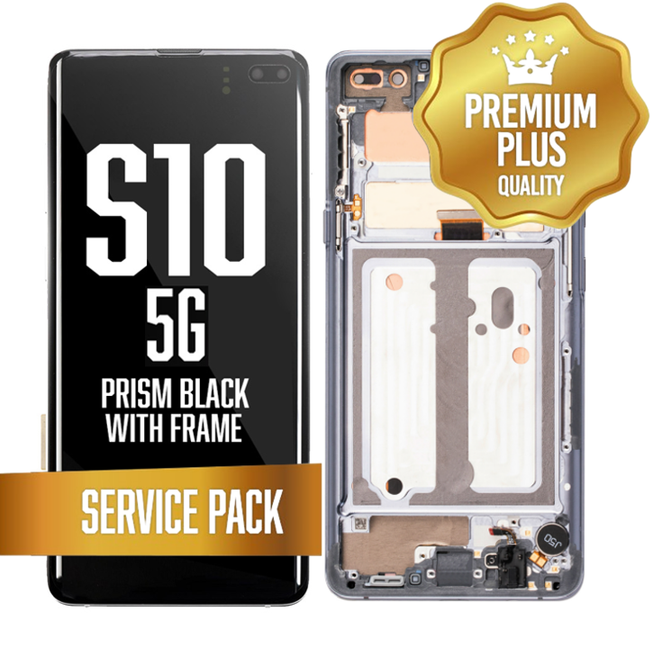 OLED Assembly for Samsung Galaxy S10 5G with Frame - Black (Service Pack)