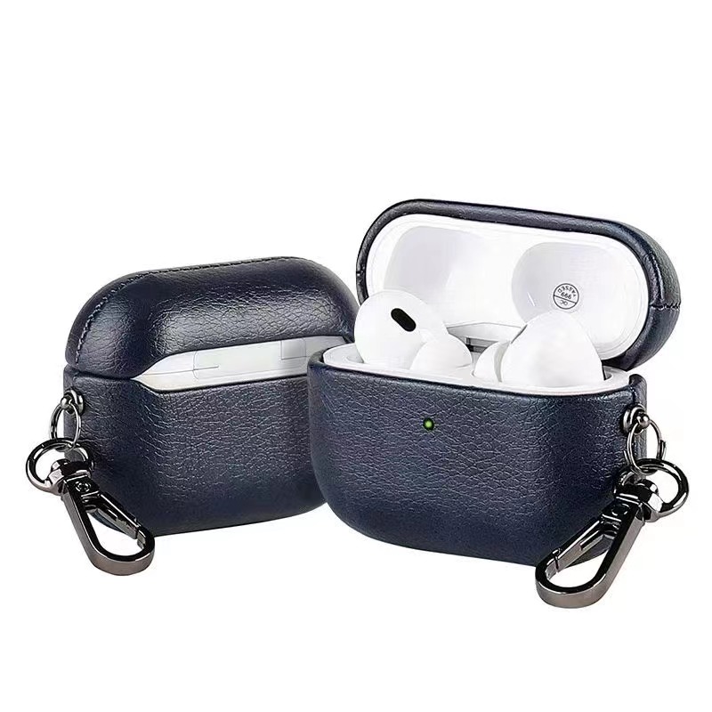 Leather (Imported Cowhide Fabric) Case for AirPods (4th Gen) - Blue