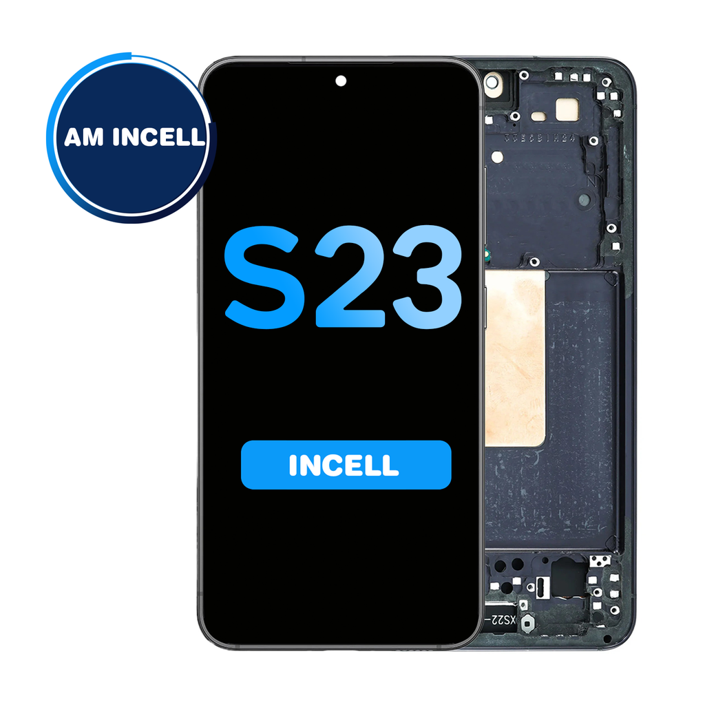 LCD Assembly for Samsung Galaxy S23 (S911) with Frame - (Does not support Fingerprint) - Phantom Black (Aftermarket - Incell) (US Version)