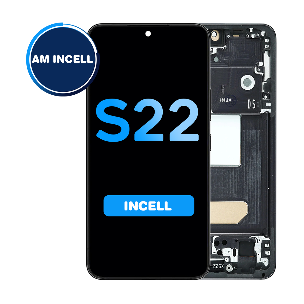 LCD Assembly for Samsung Galaxy S22 (S901) with Frame - (Does not support Fingerprint) - Phantom Black (Aftermarket - Incell) (US Version)