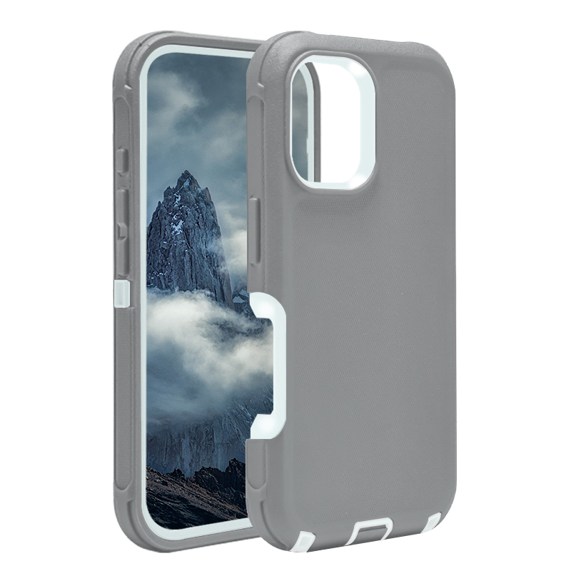 DualPro Protector Case for iPhone 16 (2025 Design) - Gray & White