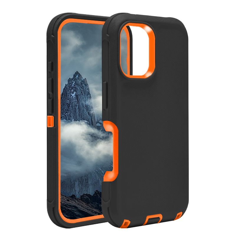 DualPro Protector Case for iPhone 16 Plus (2025 Design)- Black & Orange