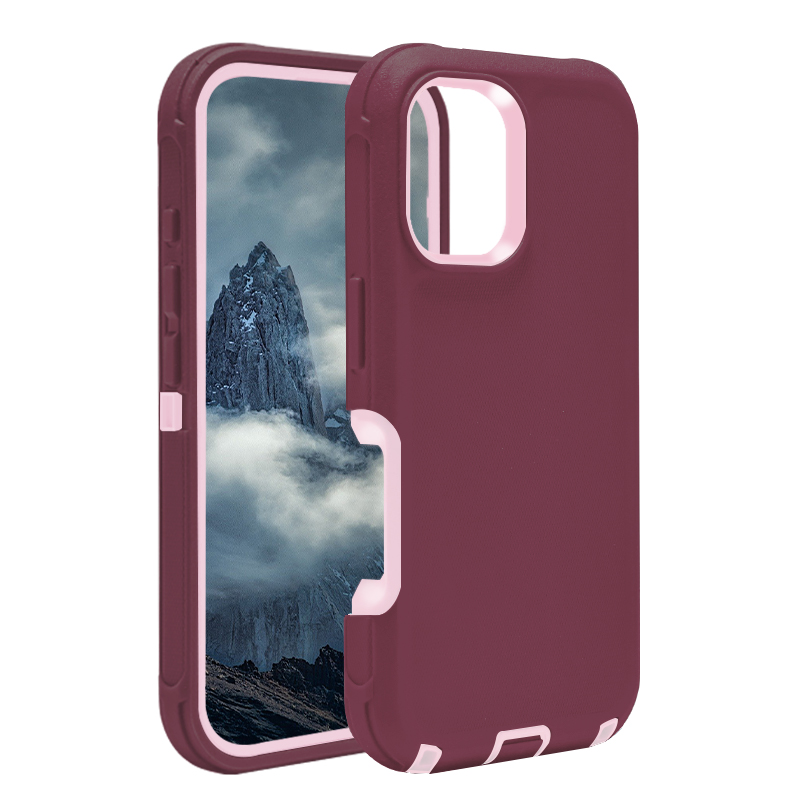 DualPro Protector Case for iPhone 16 Pro Max (2025 Design) - Burgundy & Light Pink